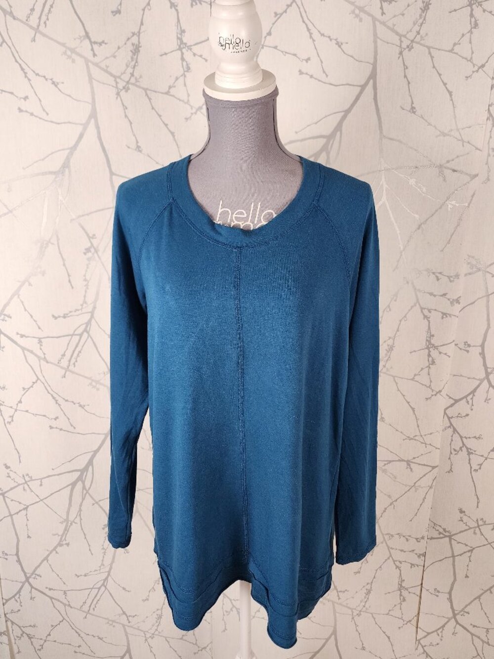 Pure Essense Blue Bamboo Blend Jersey Round Neck Tunic